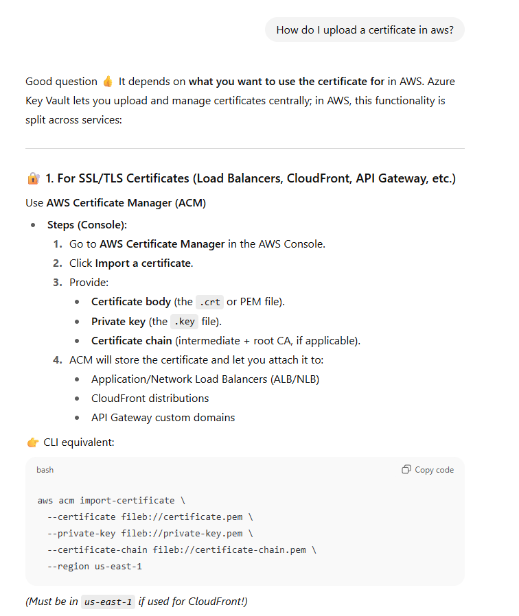 Upload Cert Response
